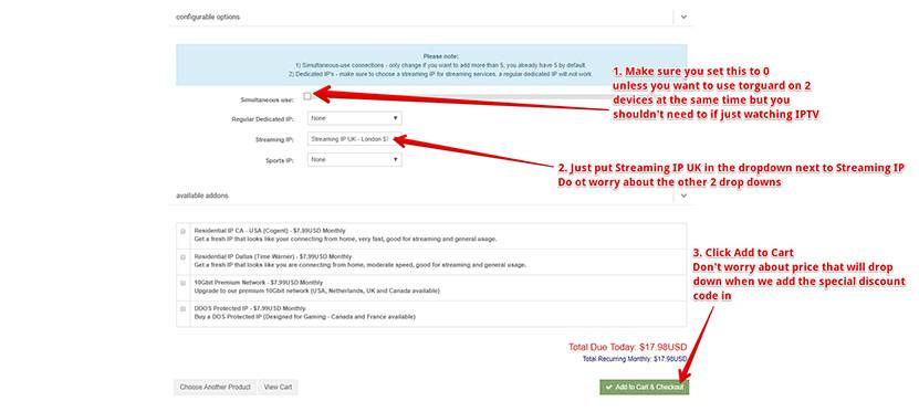 selecting options