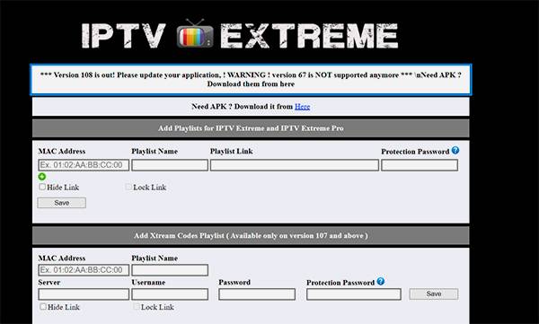 iptv extreme home page