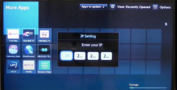 entering the IPTV address in