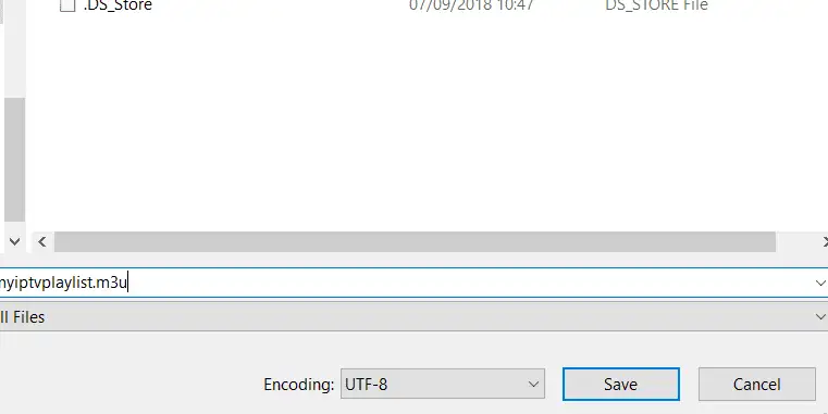 Sauvegarde de la liste de lecture iptv