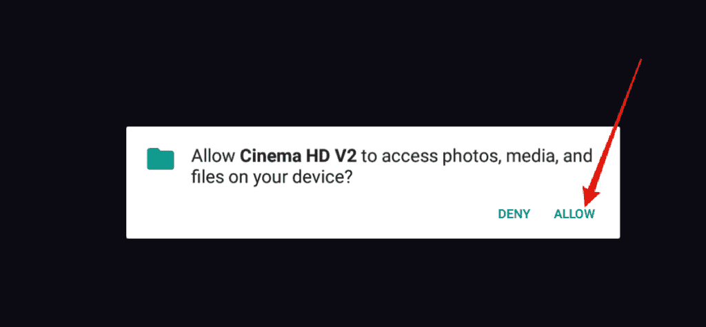 allow cinema hd permissions