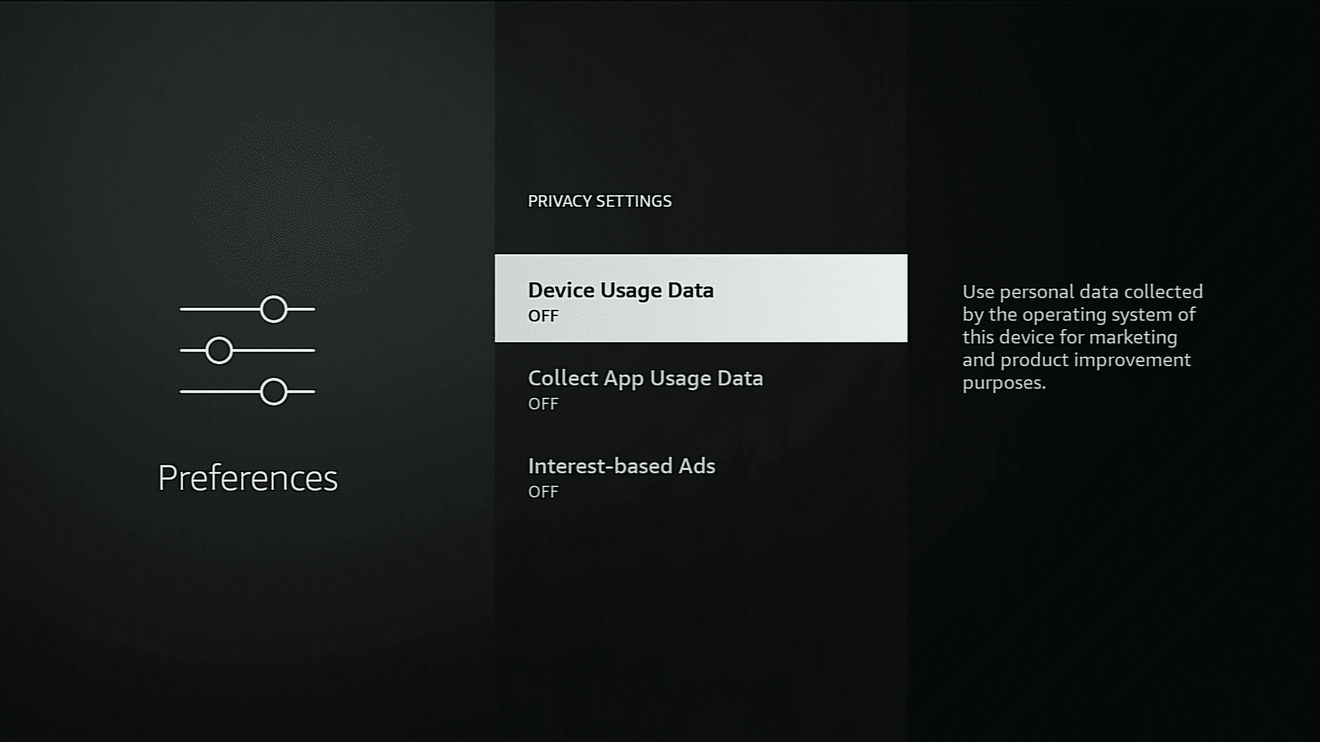 Privacy settings on a firestick