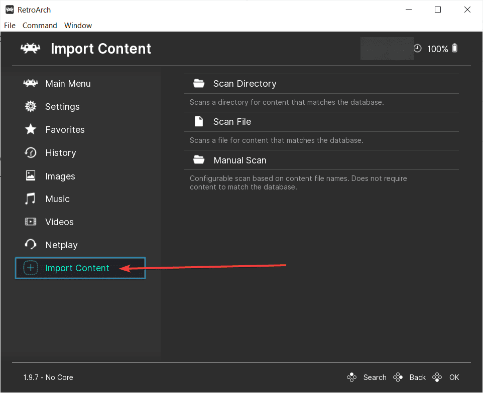 import content into RetroArch