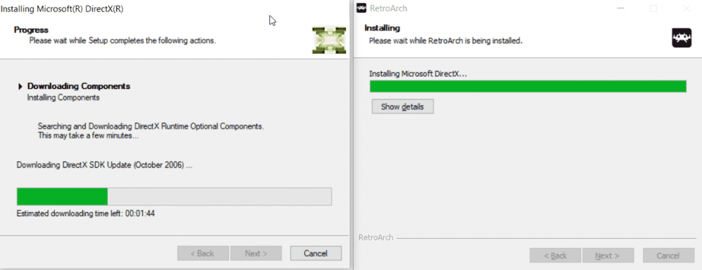 installing directX for retroarch