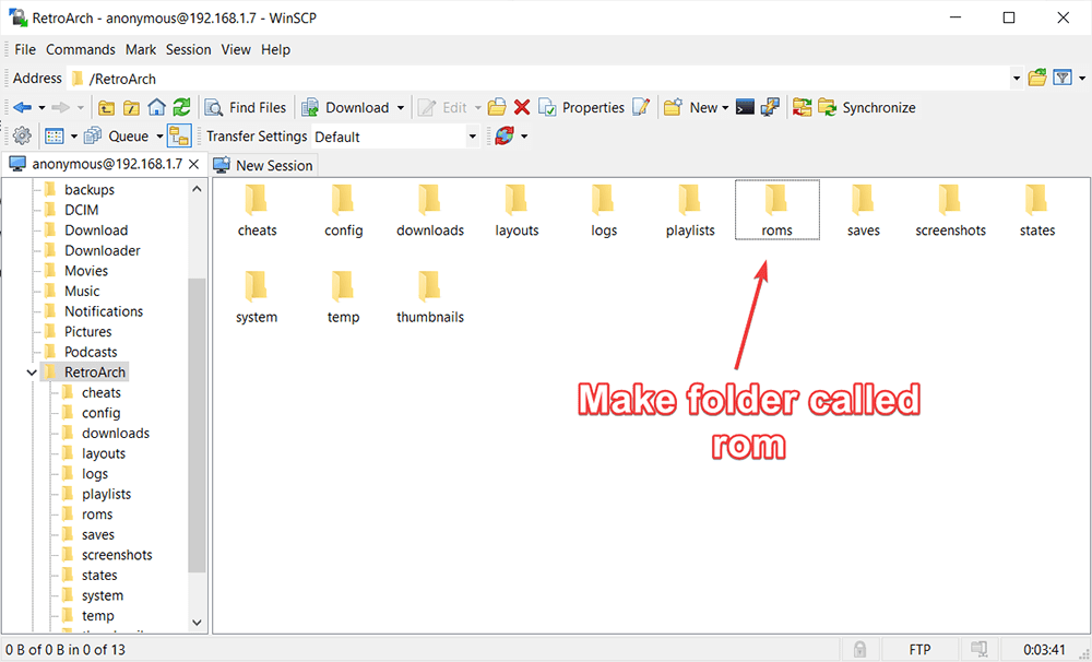 making a rom folder for retroarch