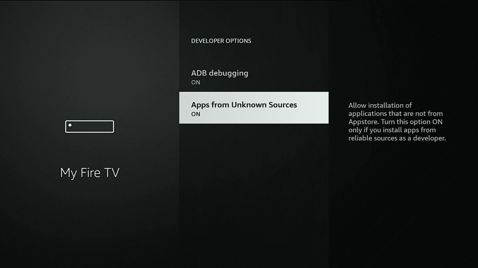 turn on apps from unknown sources to jailbreak firestick