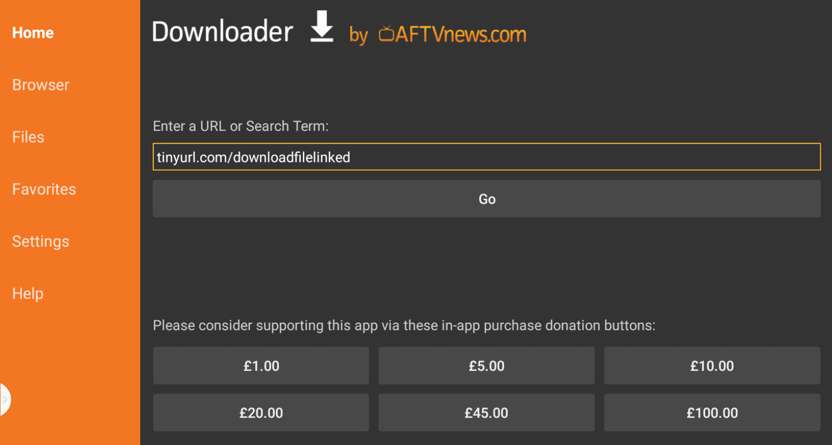 enter url address to download filelinked