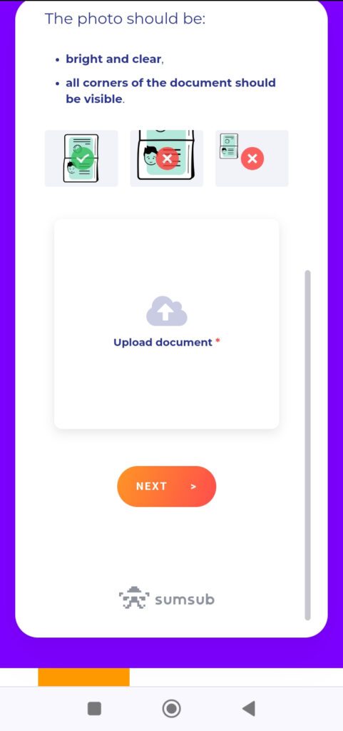 8. id uploaden of foto maken